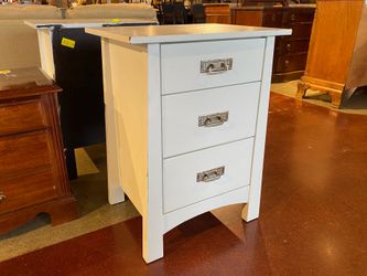 WOOD CASTLE White Handmade 3-Drawer Nightstand/Side Table