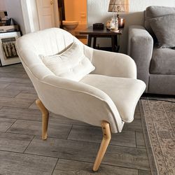 Beige Linen Armchair