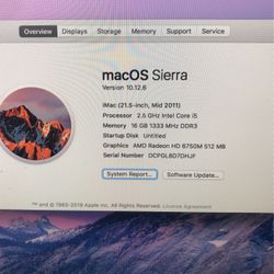 Mid 2011 Imac 21.5 Inch