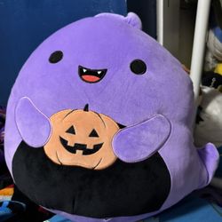 Squishmallow 16” JORDON Purple Ghost w/ Pumpkin Halloween 2024 NWT RARE🔥🔥