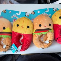 Squishmallows  burger & fries Slippers size 5/6 & 7/8