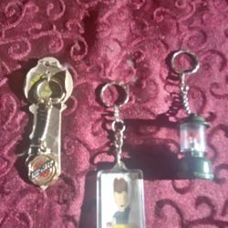 THREE KEY CHAIN.   CHRYSLER, BEVIS & BUTTHEAD., COLEMAN LANTERN
