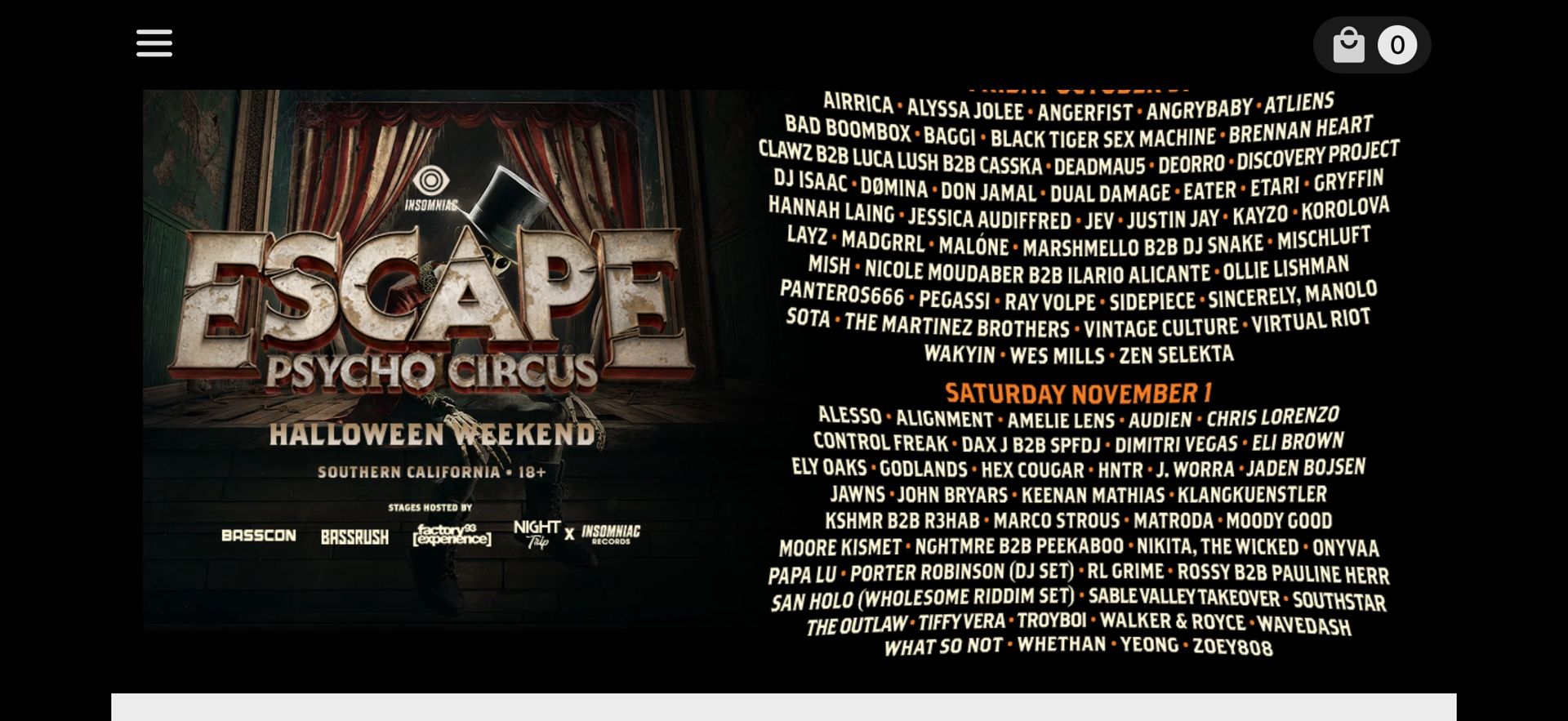 Nov 1st GA Escape Ticket 1 Day