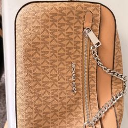 Michael Kors Signature Crossbody Bag – Camel/Tan