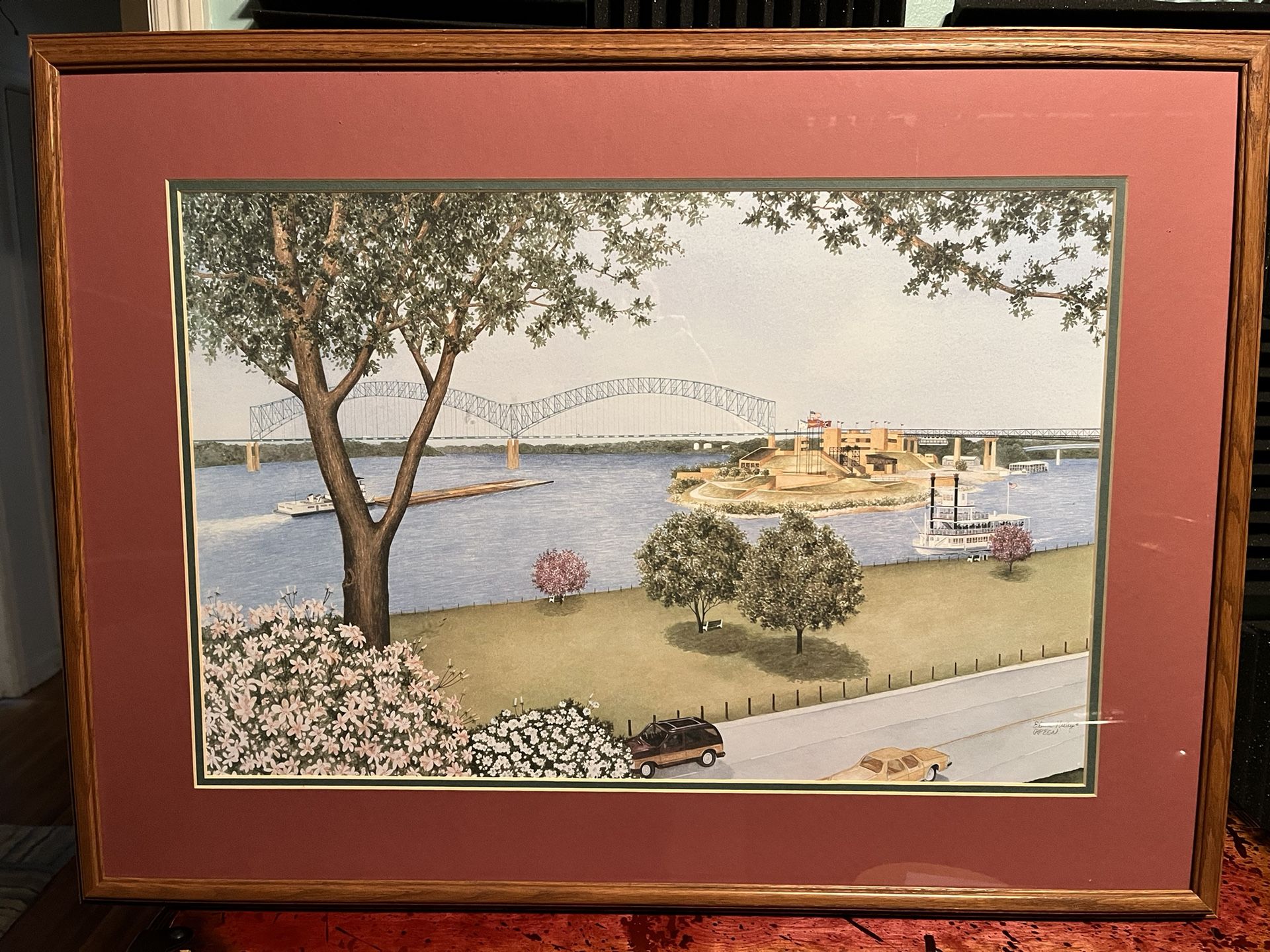 Elaine Neeley Framed Art Print - “Riverview I” - Local Memphis Art / Artist