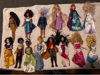 15 Disney Princess Doll Lot w/ Tinkerbell & Alice + Extras!