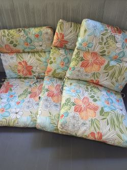 Premium J.C. Penney Reversible Patio Chair Cushions In Their Original Boxes-- 22x44 (Set of 3)