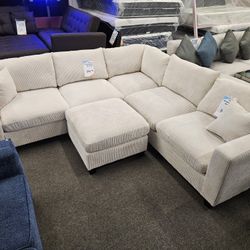 Brand New Sectional Corduroy Fabric Beige $599