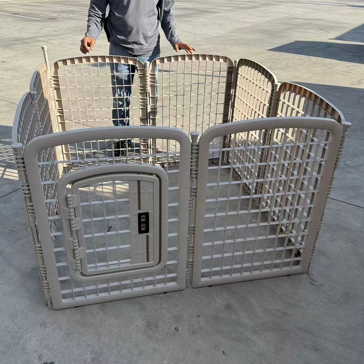 New In Box 34 Inch Tall 8 Panels Dog Pet Exercise Playpen Fence Kennel Enclosure Crate Barrier Adjustable Detachable