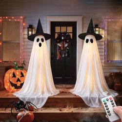 2 Pack 5FT Lighted Halloween Ghost Decorations with Remote