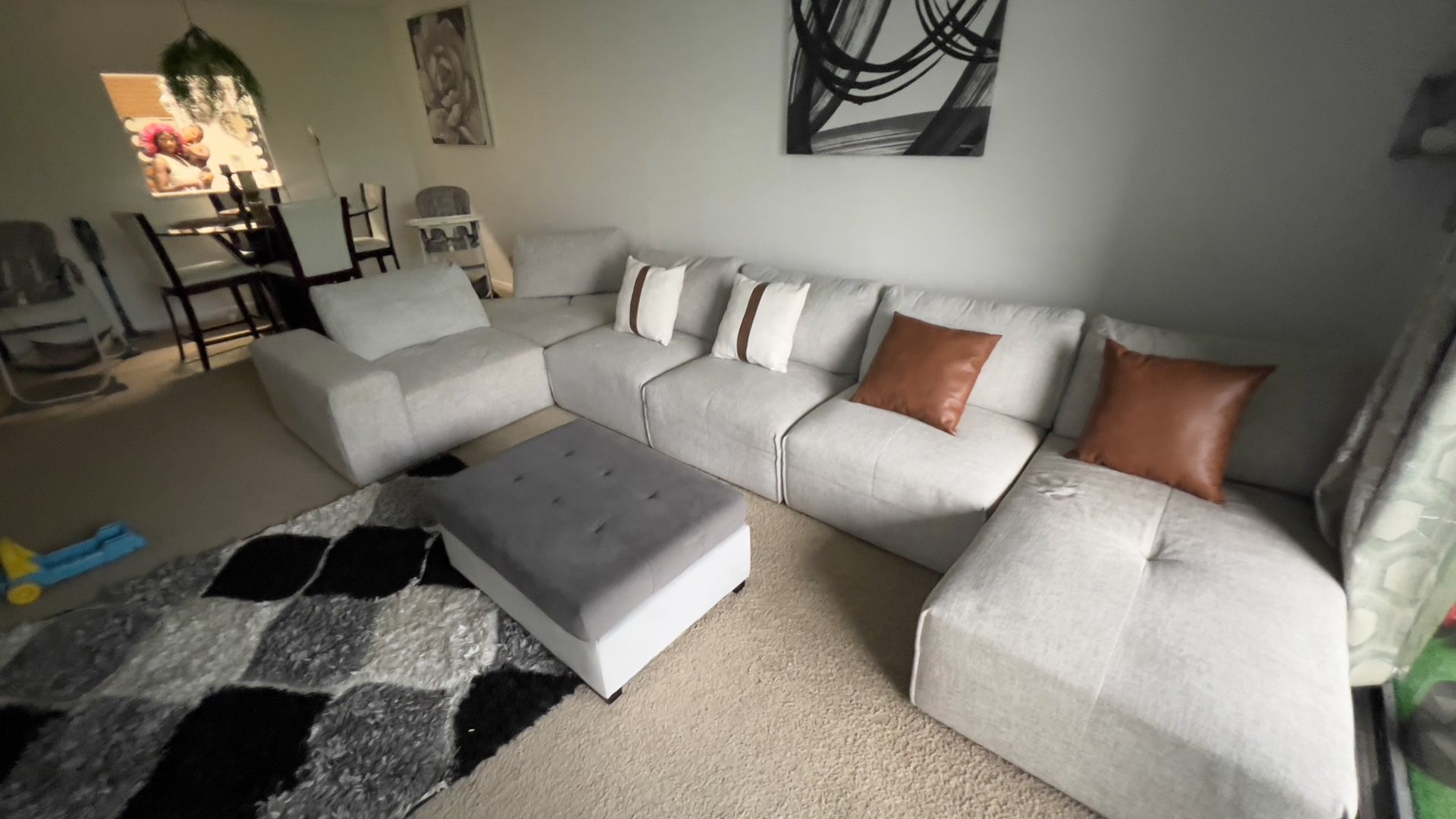 7 Piece Living Room Set With Ottoman