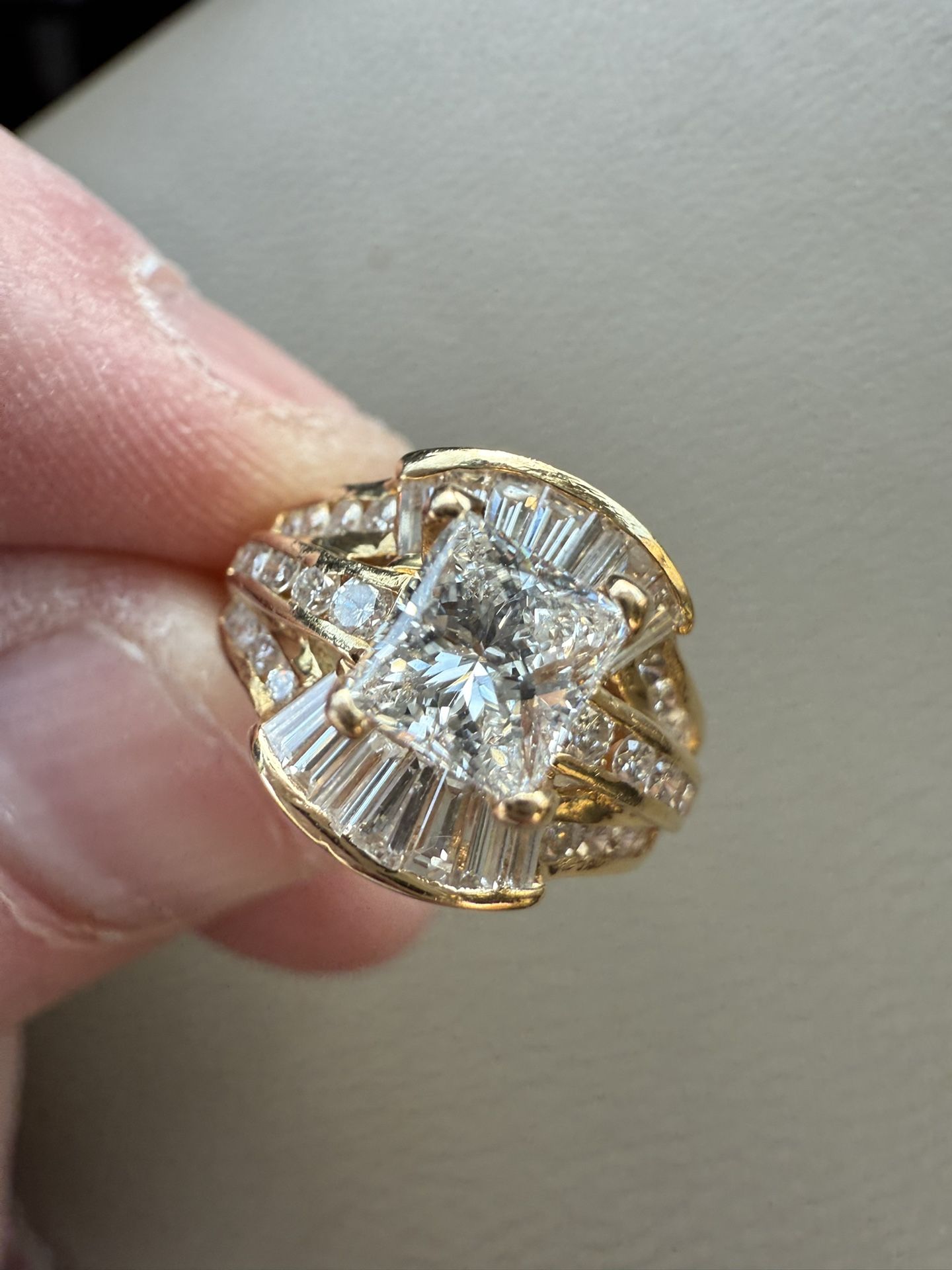 Women's One of a Kind Custom Asian Themed 18k Gold Diamond Engagement or Wedding Ring