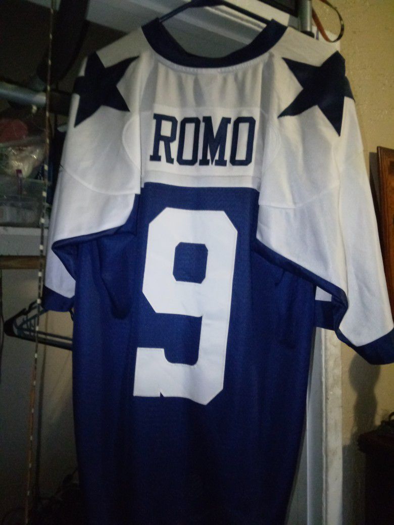 Tony Romo Throwback Jersey Number 9 NFL Size Large Dallas Cowboys