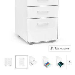 Poppin Stow White 3-Drawer File Cabinet