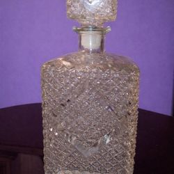Glass Diamond Point Decanter