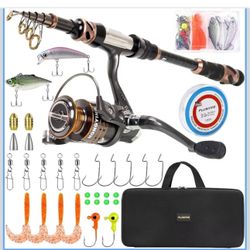  Fishing Rod and Reel Combos Carbon Fiber Telescopic Fishing Pole with Reel Combo Sea Saltwater Freshwater Kit Fishing Rod Kit