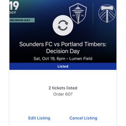 Sounders Club Tickets Vs Portland 10/19