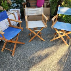 3 Folding Directors Chairs