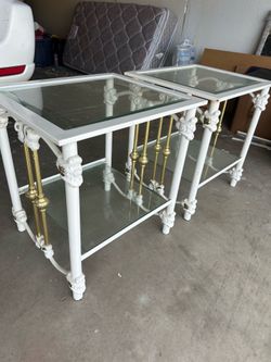 Two white coffee tables