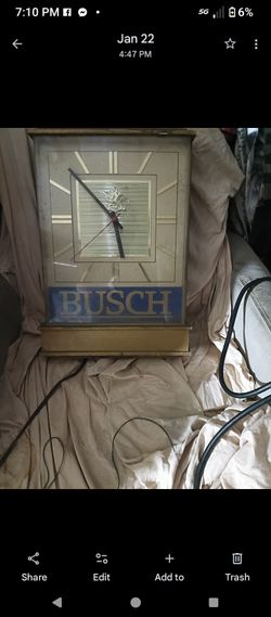 Vintage Busch Beer Clock Sign