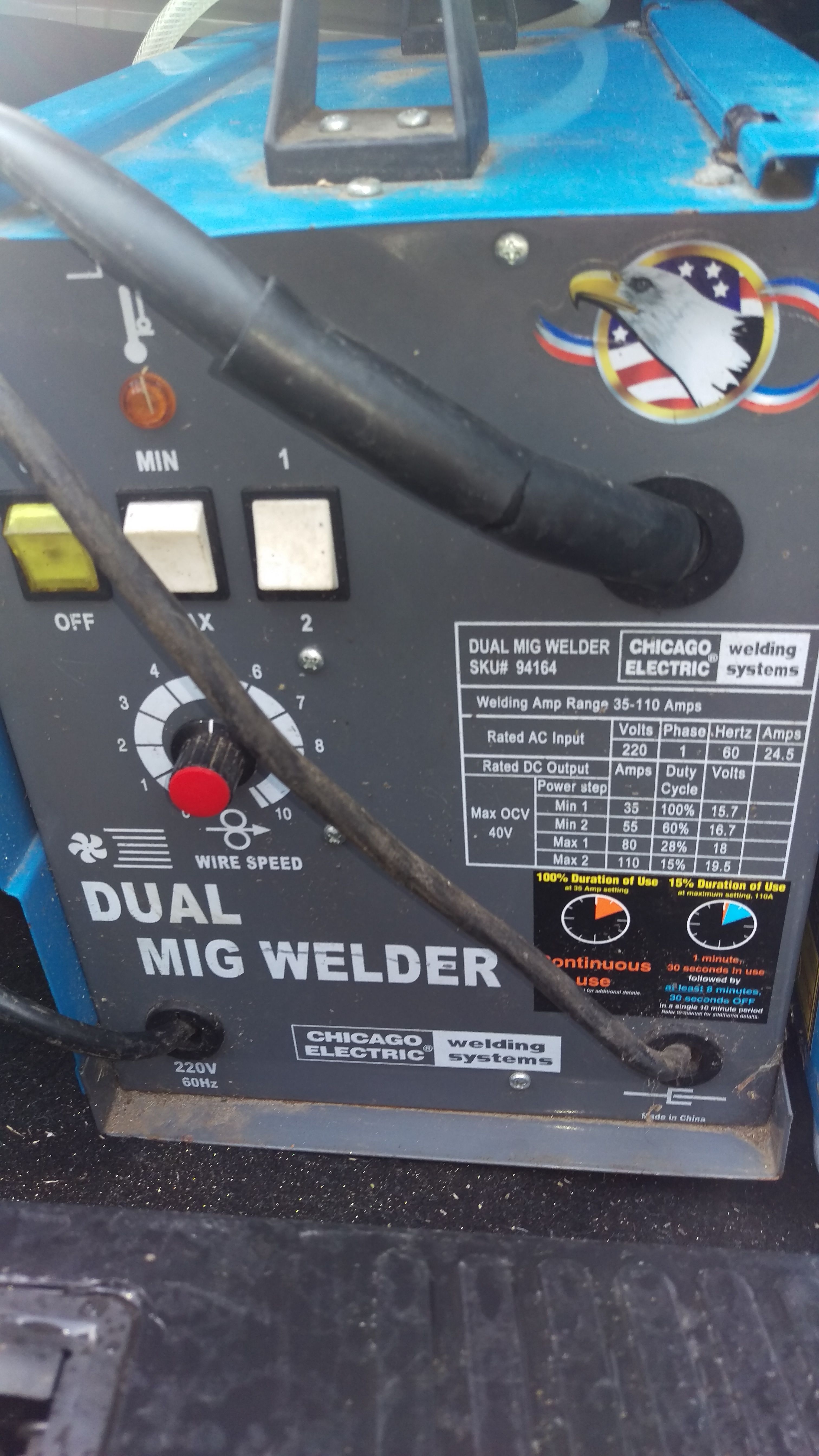 Chicago Electric welding systems 220 welder dual Mig