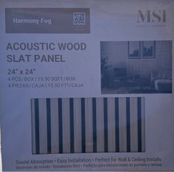 MSI Harmony Fog Acoustic Wood Slat Panels – 24” × 24”