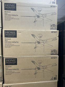 Home Decorators Collection Windward 44 in. LED Indoor Matte White Ceiling Fan with Light Kit