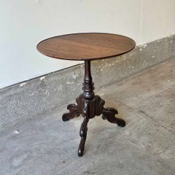 Antique Round End Side Table