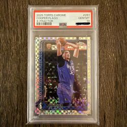 Cooper Flagg RC Rookie 2025 Topps Chrome X-Fractor Parallel #251. PSA 10
