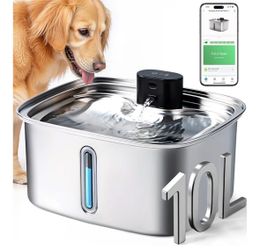 Brand New 10L/ 338oz Smart Dog Water Fountain Stainless Steel with APP Monitoring