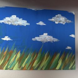 Blue Sky Acrylic Painting
