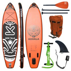 EXPLORER KOHALA 366 – 12.0 is a very stable, safe, stiff and a board that can withstand the sea. It has side fins, kickpad, neoprene handle, solid col
