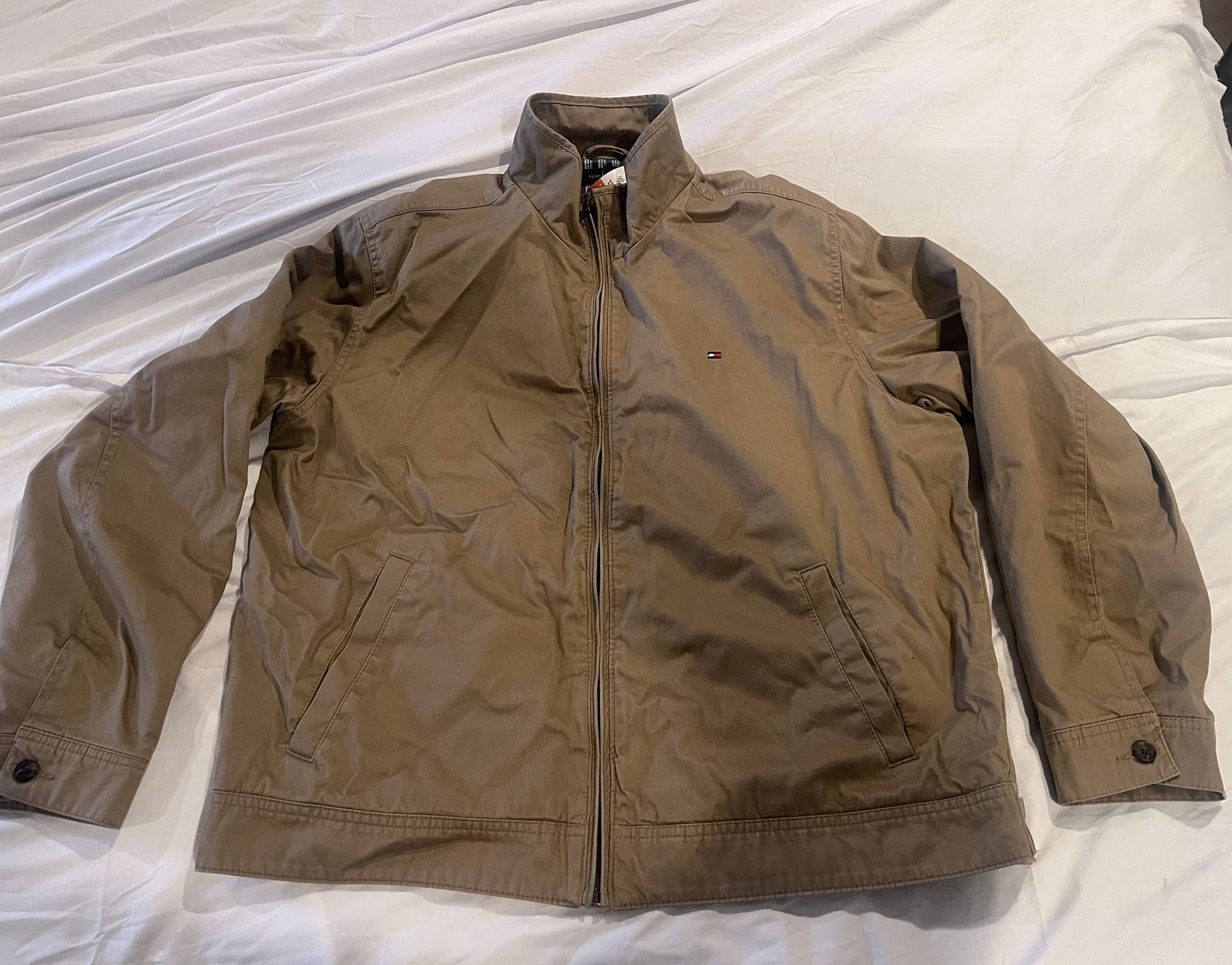 TOMMY HILFIGER MENS LOGAN JACKET BROWN COTTON MENS XL