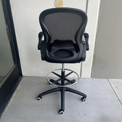 New In Box High Seating Drafting Computer Mesh Chair Adjustable Seat Height 23 To 29 Inches With Footrest Office Furniture