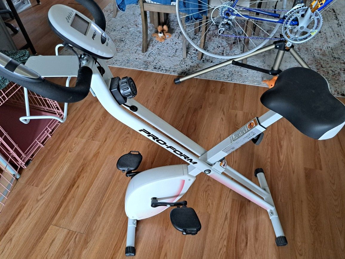 Pro form folding exercise bike.