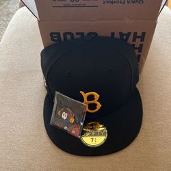 Exclusive New Era 59fifty Aux Pack Brooklyn Dodgers 1955 World Series Patch Hat-black Size 7 5/8