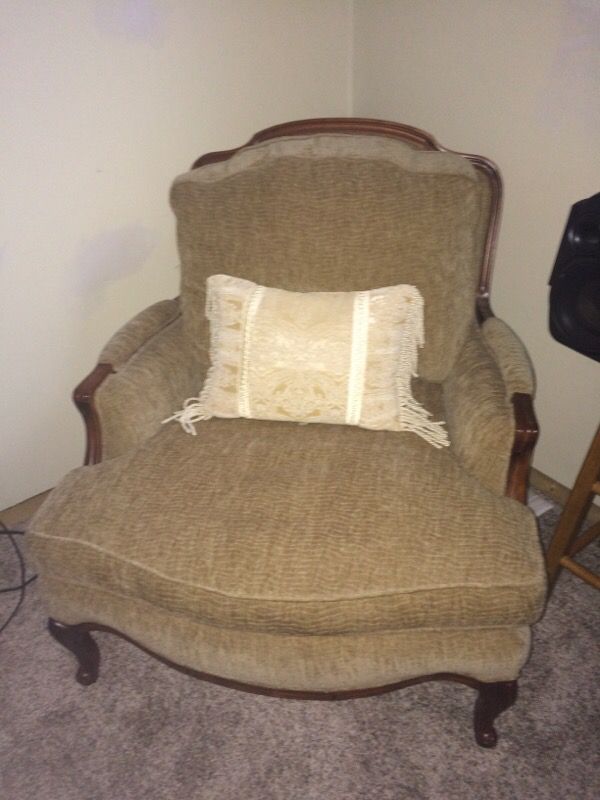 Chair Accent Golden Brown with Wood Accents
