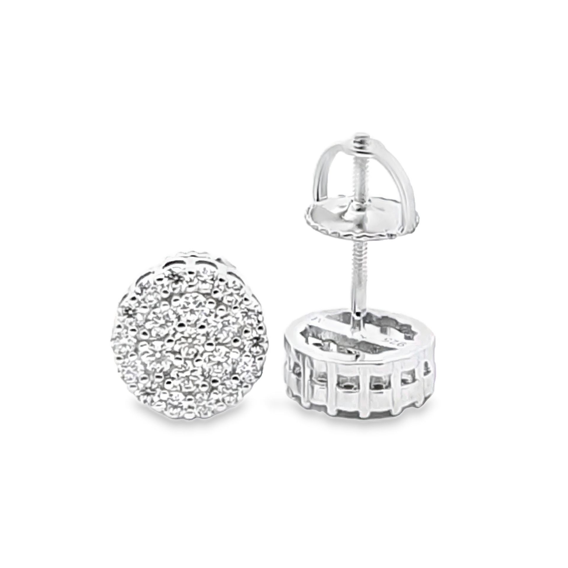 Sterling Silver VVS Moissanite 0.58 CTW 8MM Fancy Earring
