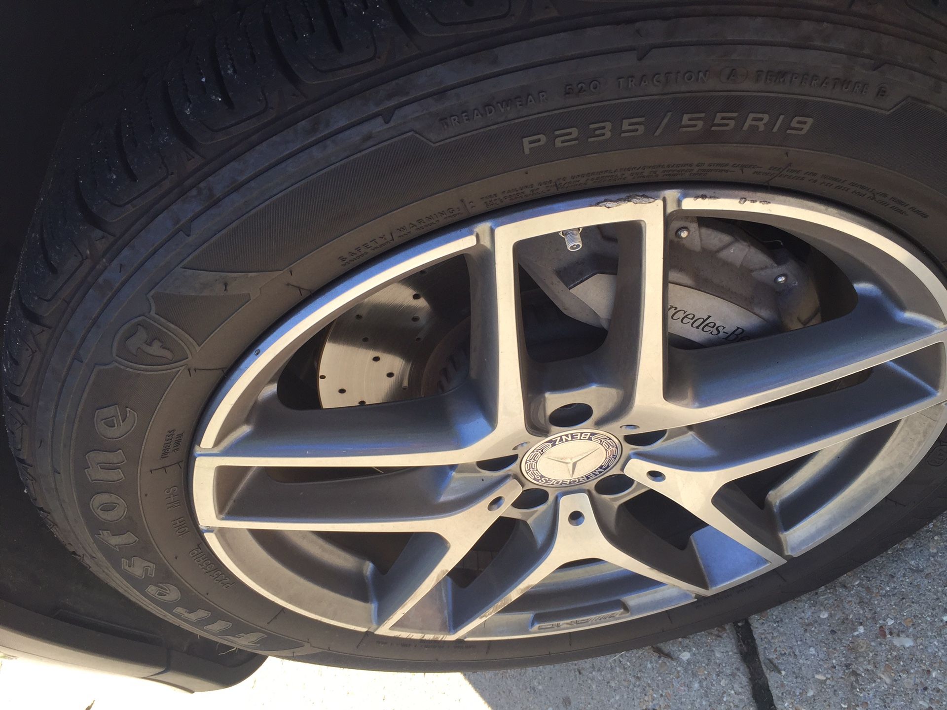 4 used tires barely worn. Firestone p235/55R19. Price is for Tires only. Rims are not included.