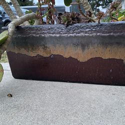 Heavy Possibly Ceramic glossy glazed outdoor planter boxes