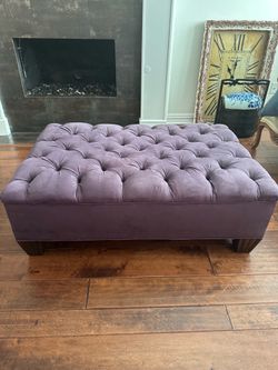 Custom purple ottoman