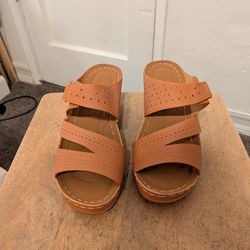 Brown Wedge Sandals For Women Size 7