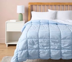 Light Blue Quilted Comforter