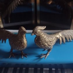 Solid Brass Vintage Pheasants