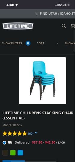 Lifetime Children's Stacking Chair Essential