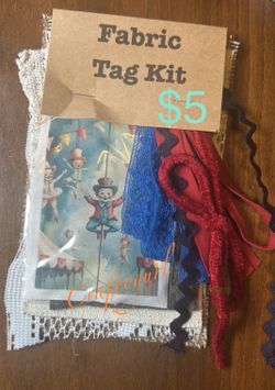 Vintage Fabric Tag Kit/ Junk Journal