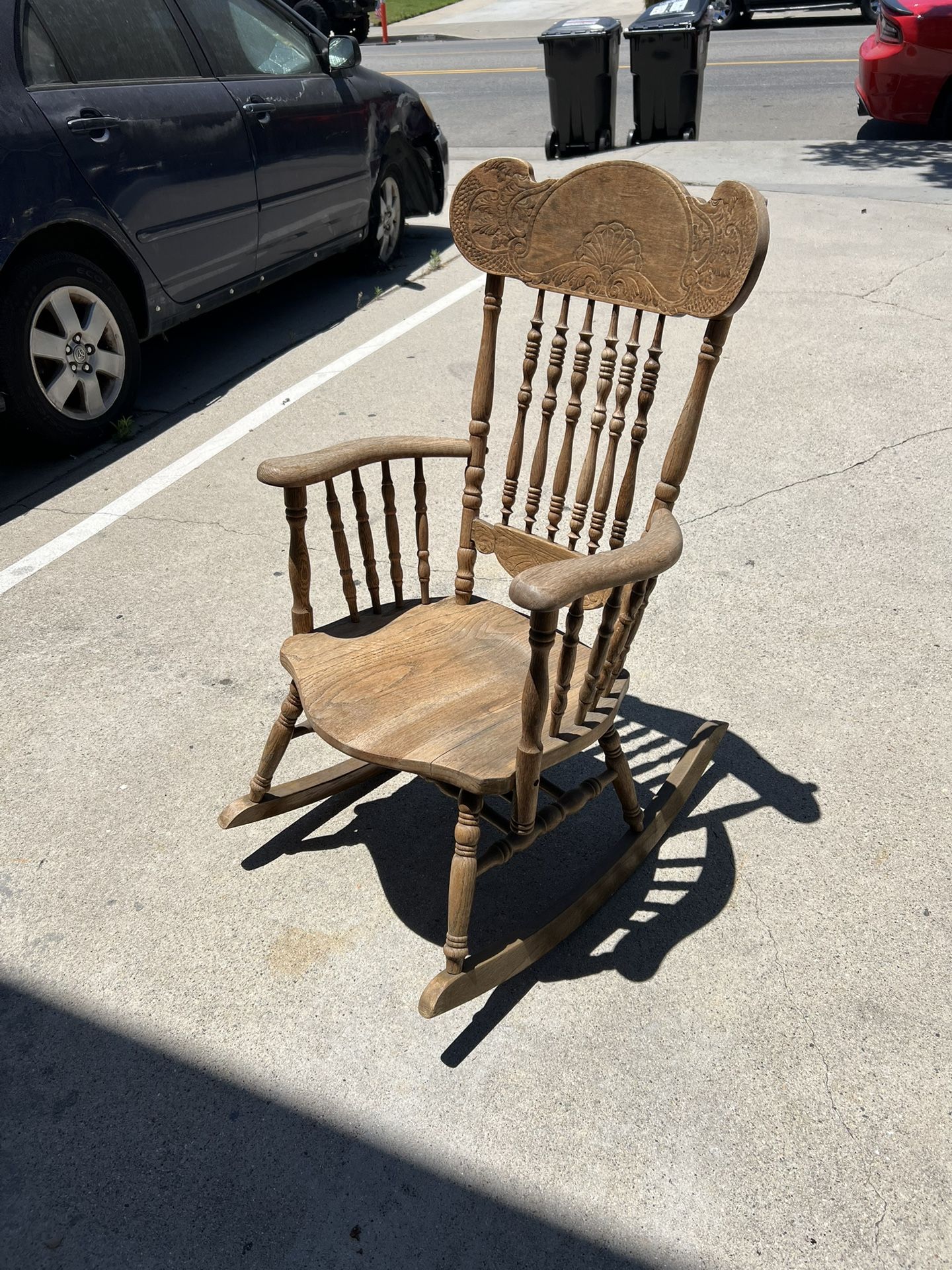 Vintage Solid Wood Rocking Chair 