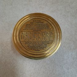 Antique Brass Sun Dial Compass 