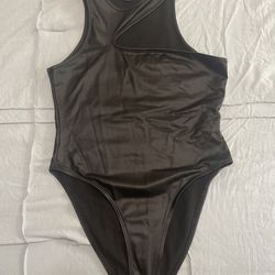 Black “leather” Bodysuit