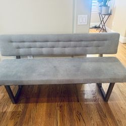Stylish Mid-Century Upholstered Dining Bench